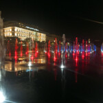 Promenade du Paillon. Miroir d’eau om aftenen